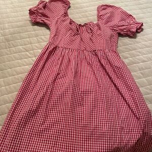 Universal Thread Red and White Gingham Midi Dress